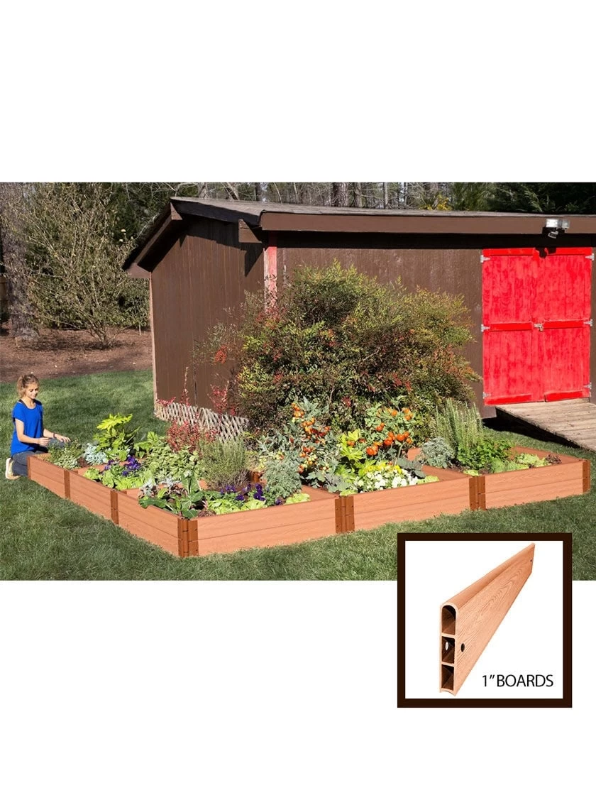 L-Shaped Composite Raised Bed, 12'x12' With 1" Boards 3 L-Shaped Composite Raised Bed, 12'x12' With 1" Boards