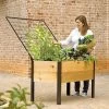 Elevated Planter Box And Space-Maker Pivoting Trellis Set, 2' X 4' -Garden Care Shop 8590247 492 cedar planter box with trellis tif 1