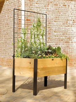 Elevated Planter Box And Space-Maker Pivoting Trellis Set, 2' X 4' -Garden Care Shop 8590247 550 tif 1