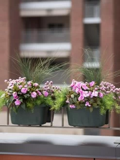 Self-Watering Saddle Railing Planter, 16" -Garden Care Shop 8592175GR 2430 tif