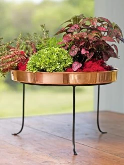 Large Round Copper Plant Tray, 14" -Garden Care Shop 8593567 4636 tif