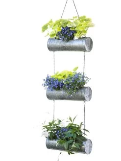 Galvanized Hanging Triple Planter -Garden Care Shop 8595213 6967 tif