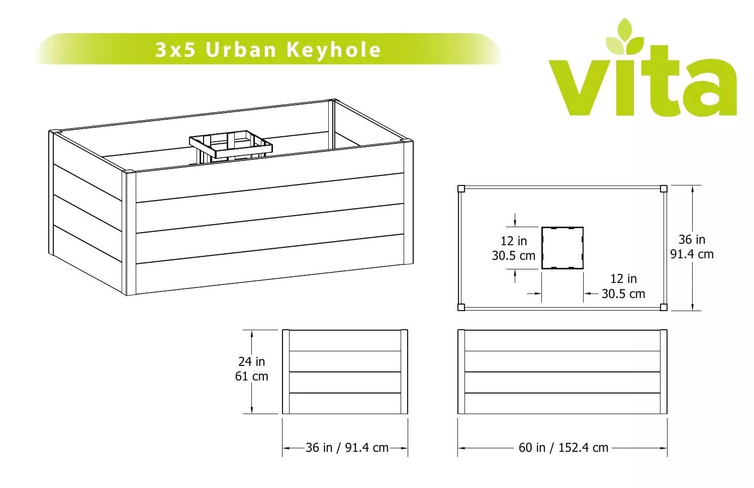 Urban Keyhole Garden 3' X 5' 5 Urban Keyhole Garden 3' X 5' - Image 3