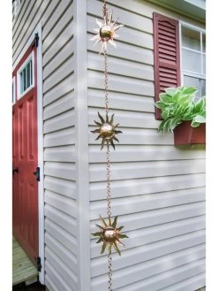 Sun Pure Copper Rain Chain, 8-1/2' 8 Sun Pure Copper Rain Chain, 8-1/2' -Garden Care Shop 8600206 01v