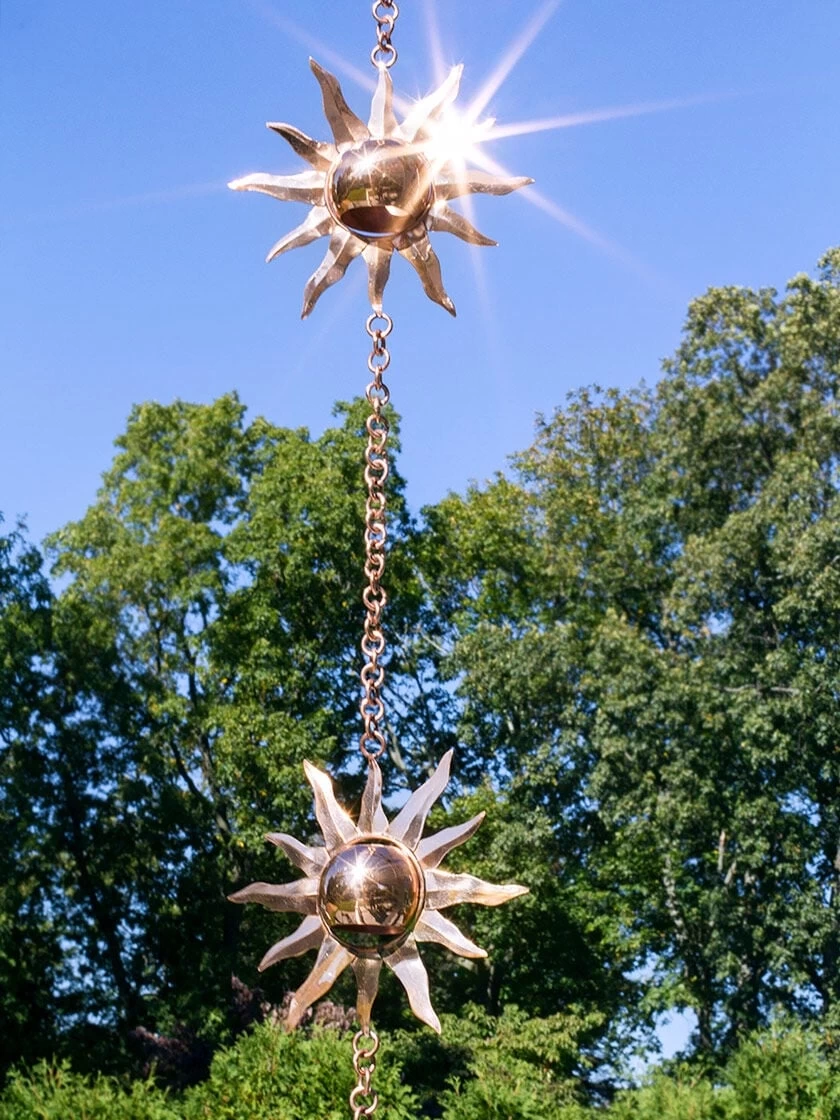 Sun Pure Copper Rain Chain, 8-1/2' 3 Sun Pure Copper Rain Chain, 8-1/2'