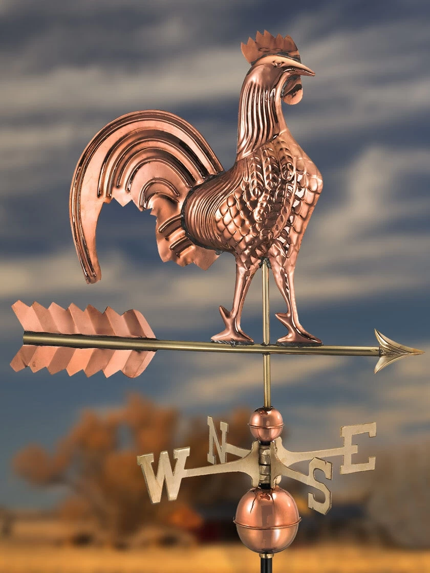 Rooster Copper Weathervane 3 Rooster Copper Weathervane