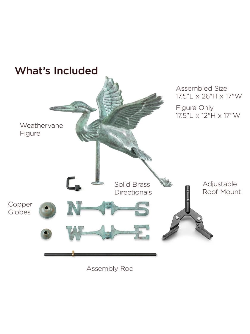 Blue Heron Cottage Copper Weathervane 5 Blue Heron Cottage Copper Weathervane - Image 3
