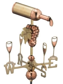 Wine Bottle Cottage Garden Weathervane With Pole -Garden Care Shop 8600383 01v