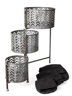 Galvanized Grow Bag Triple Planters With Stand -Garden Care Shop 8609180 4817 tif