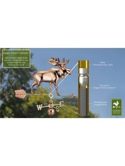 Moose With Arrow Weathervane -Garden Care Shop 8610229 03v
