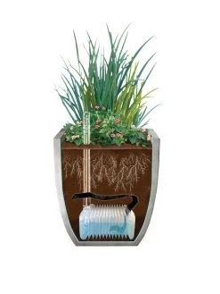 Self-Watering LavaStone® Modern Rectangle -Garden Care Shop 8610250 SWInsert art 8inSq tif