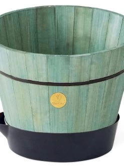 VegTrug® Build-a-Barrel Wooden Planter With Self-Watering Reservoir Tray, 18" -Garden Care Shop 8610253 07V tif