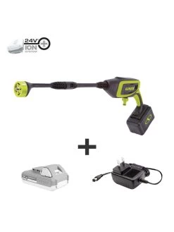 Sun Joe 24V-PP350-LTE 24-Volt ION+ Power Cleaner Kit | W/ 2.0-Ah Battery And Charger | 350 PSI Max | 0.6 GPM Max