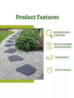 Recycled Rubber Flagstone Stepping Stone 27 Recycled Rubber Flagstone Stepping Stone -Garden Care Shop 8612235 5