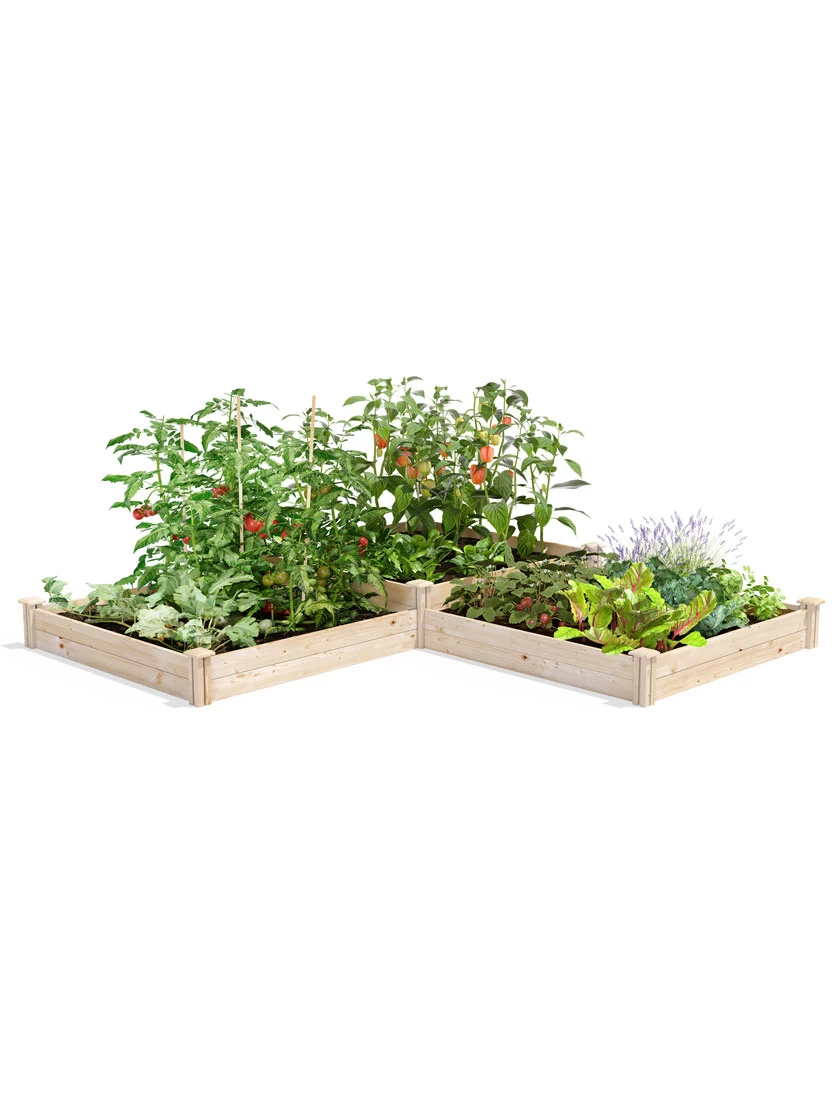 2-Tier Pine Raised Garden Bed, 4'x12' 3 2-Tier Pine Raised Garden Bed, 4'x12'