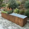 Nice Corten Trough Planters With Bench Top -Garden Care Shop 8612399 03v