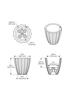 Sedona Round Planter, 18" Diameter -Garden Care Shop 8613526 07V 3 4
