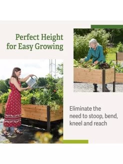 Eco-Stained Elevated Planter Box, 2'x8' -Garden Care Shop b00eow8fhu raisedbed benefits 1